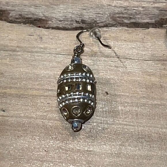Mirrored Dangling Earrings Womens Bohemian  Beaded Ball 2” Drop Silver Gold Tone - Picture 2 of 6